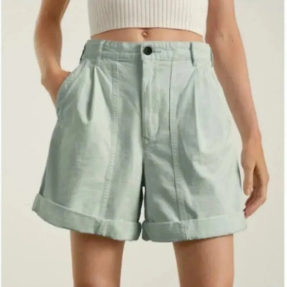 Everlane Light Blue The Tourist Organic Cotton High Rise Shorts - Picture 1 of 5